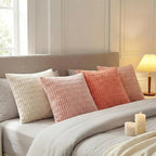 Fancy Homi 4 Packs Boho Blush Pink Big Decorative Throw Pillow Covers 24x24 Inch - Image 3