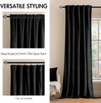 MIULEE Black Velvet Curtains 84 inches 2 Panels - Image 2