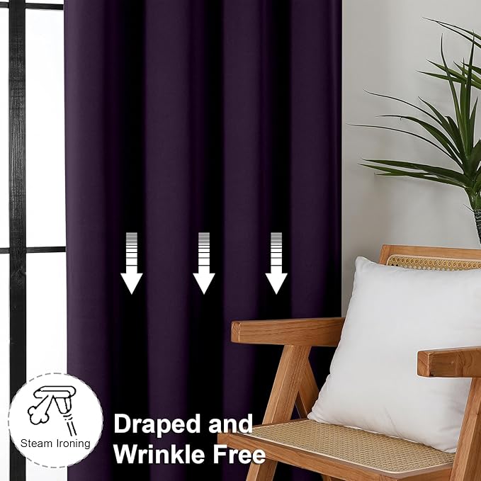 Simplebrand Ava BlackBerry Blackout Curtains - Image 7