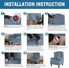 H.VERSAILTEX Wingback Chair Covers Velvet Plush Wing Chair Slipcover 1 Piece - Image 6
