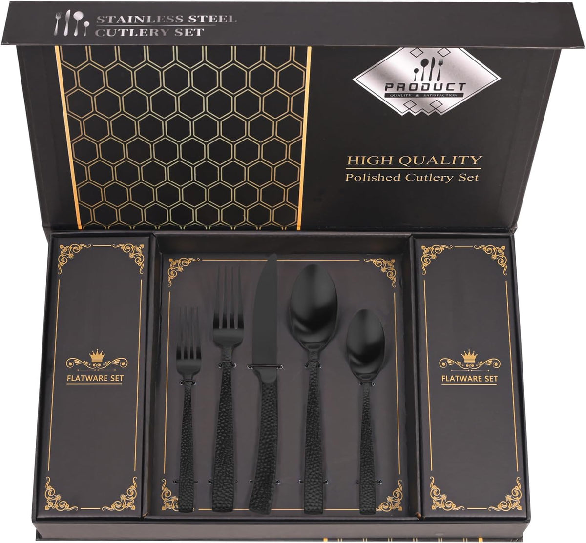 Silverware Set for 2, MIKIWAY 10 Pieces Stainless Steel Flatware Set, Cutlery Tableware Set, Kitchen Utensils Set Include Spoons And Forks Set, Mirror Polished, Dishwasher Safe