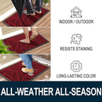Colorxy Waterproof Doormat, Sturdy Natural Rubber Front Indoor Mat, Non Slip - Image 4