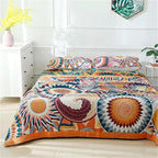MSGKV Boho Throw Blanket for Bed 100% Cotton Blankets 90''x98'' Decorative - Image 3