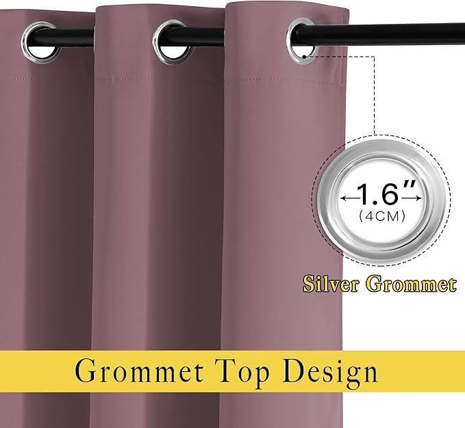 NICETOWN Blackout Curtains 90 inch Length, Sound Reducing Thermal Insulated - Image 2