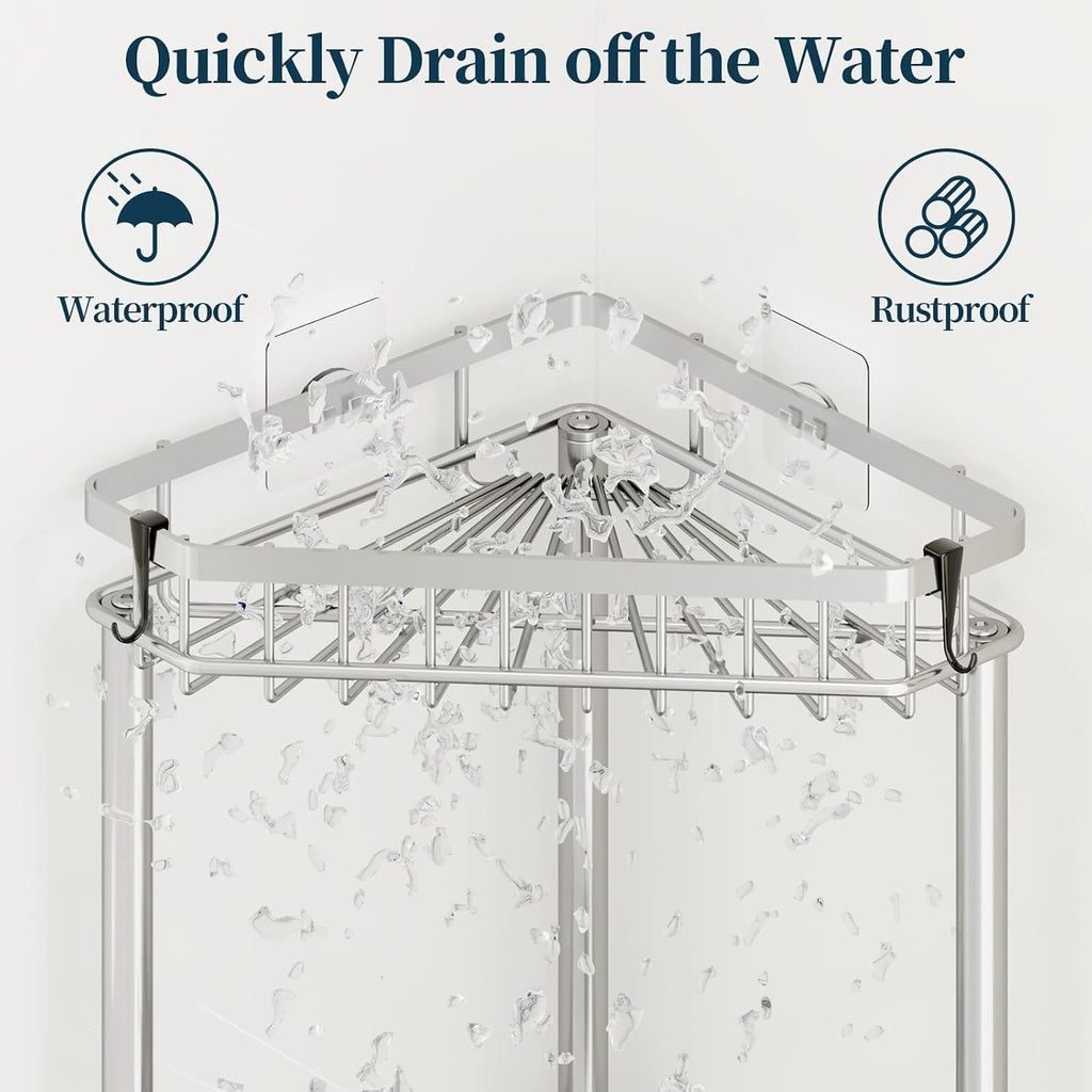 Corner Shower Caddy Stand - Rustproof Bathroom Organizer&Storage