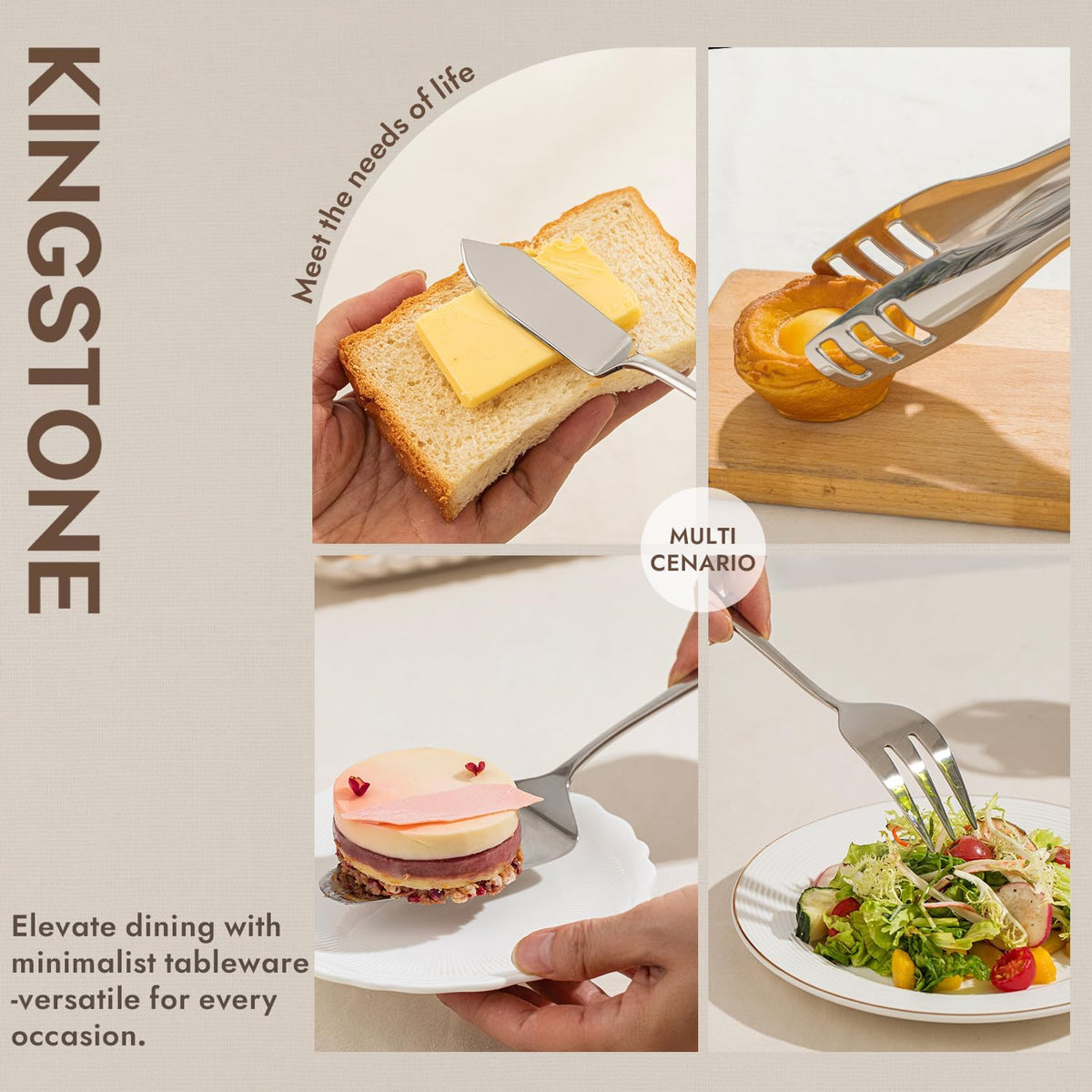 10 Piece 18/10 Serving Utensils Set, Stainless Steel Serving Set