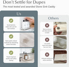 Dorai Home Stone Kitchen Sink Caddy - Diatomaceous Earth Sink Tray with Stainless Steel Feet, Water-Absorbing Countertop Organizer for Kitchen or Bathroom - Sandstone