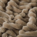 Tan Fleece Throw Blanket 108”×90” - Image 5