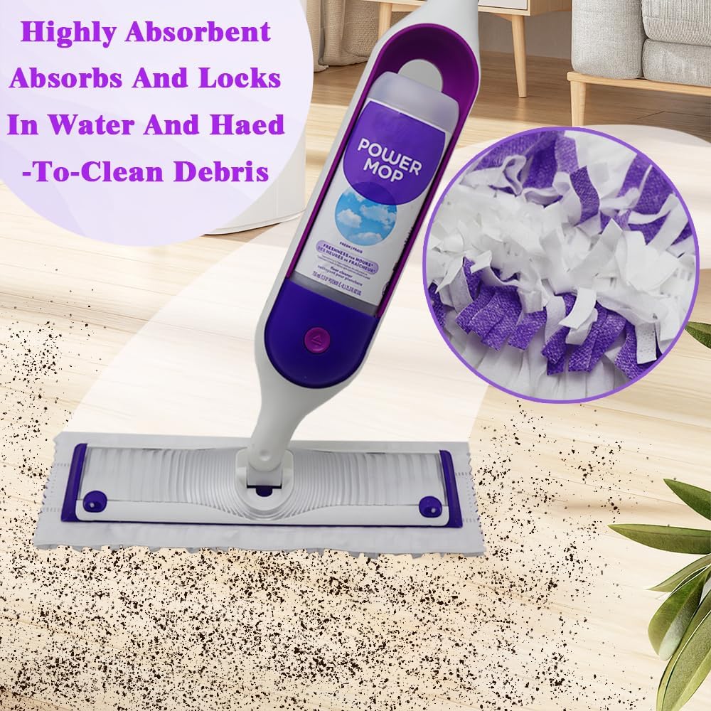 Disposable Mop Pads for S.wiffer PowerMop Multi-Surface Mopping Pad Refills | Safe on All Finished Floors | Compatible with Swiffer PowerMop 10 Count