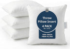 LANE LINEN 4 Pack 18x18 White Throw Pillow Inserts by LaneLinen