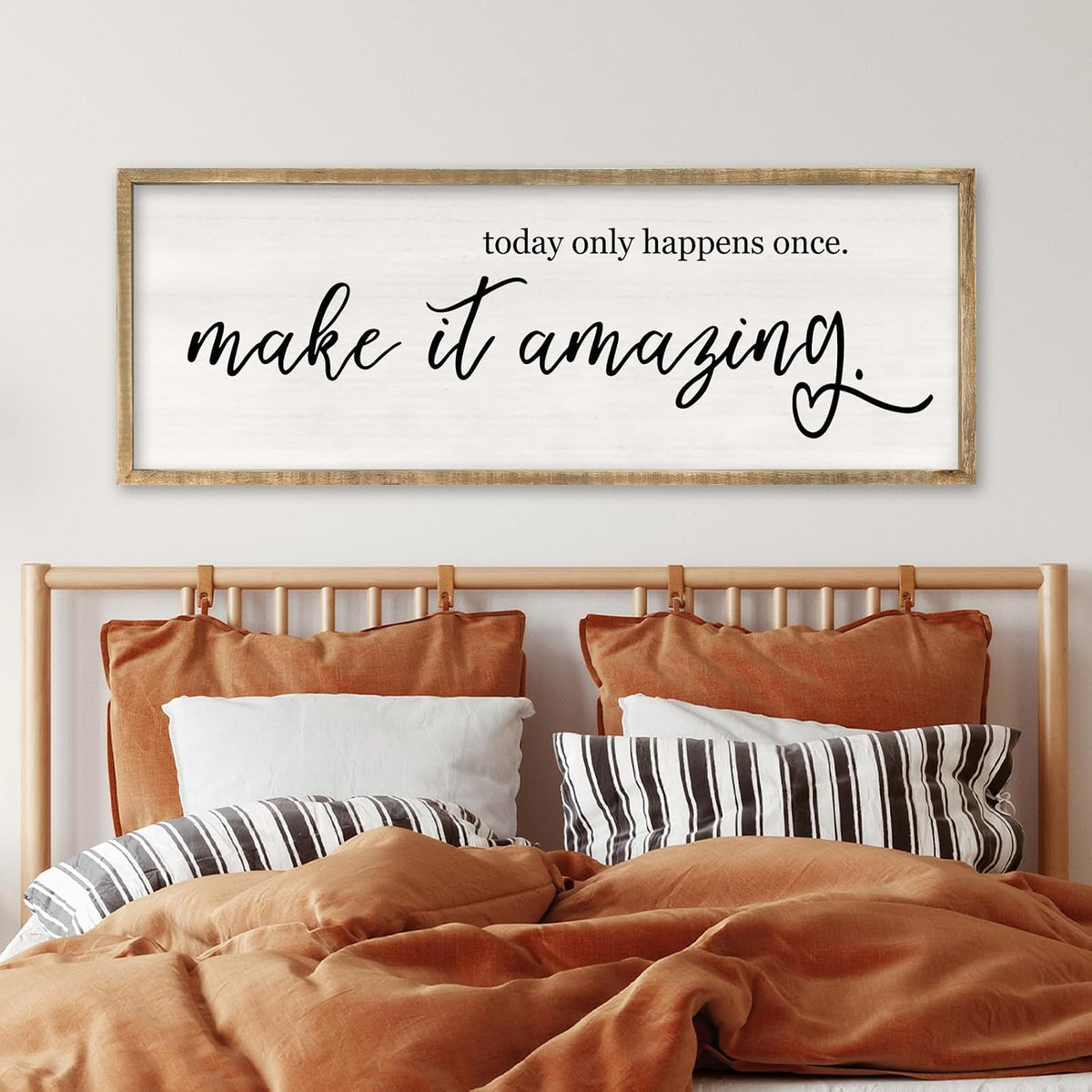 RLWangChao Today Only Happens Once Make It Amazing Wall Art 40"X15" Wood