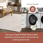 Nuloom SuperiorWash Collection Kai Off-White, Fluffy and Cozy, High Traffic - Image 3