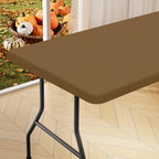 homing Rectangle Table Cloth Cover 8 Foot Brown Elastic Fitted Tablecloth