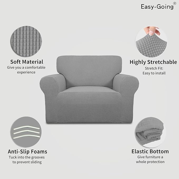 Easy-Going Stretch Oversized Chair Sofa Slipcover 1-Piece Couch Sofa Cover - Image 3