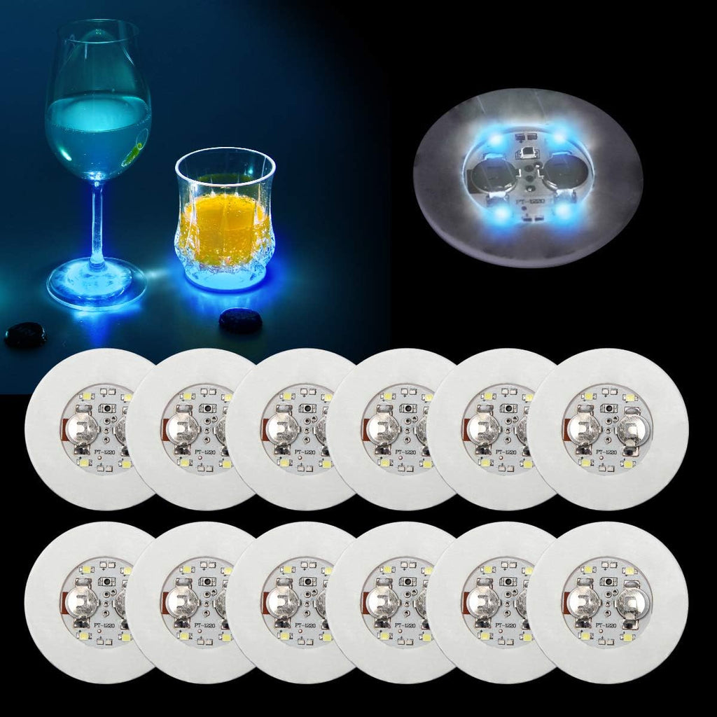 AHIIER 12 PCS Led Coasters for Drink, Bar Coaster Led Bottle Sticker Lights