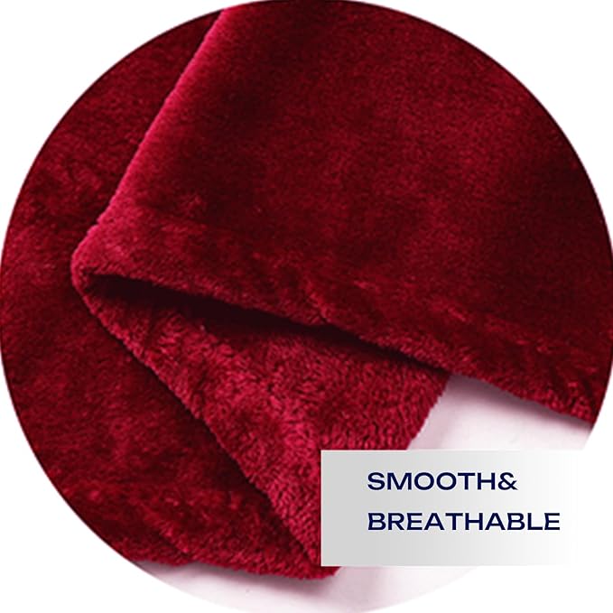 JIAHANNHA Fleece Blanket King Size Red 108 by 90 Inches Blankets - Image 5
