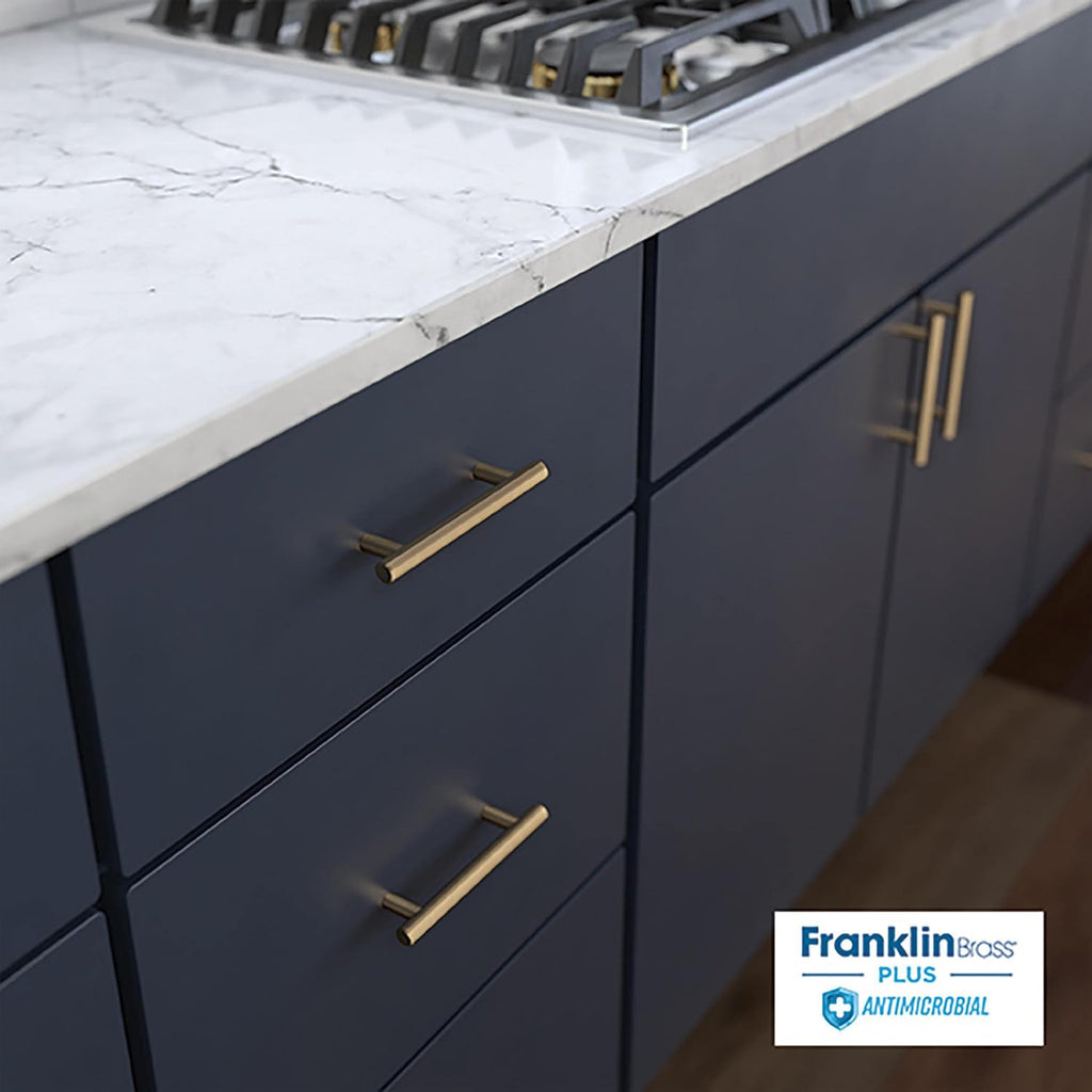 Franklin Brass (5-Pack) – Champagne Bronze Cabinet Handles, 3-3/4 Inch Hole Center, Modern Pulls for Drawers, Kitchen Cabinet Door, Dressers | Solid Bar
