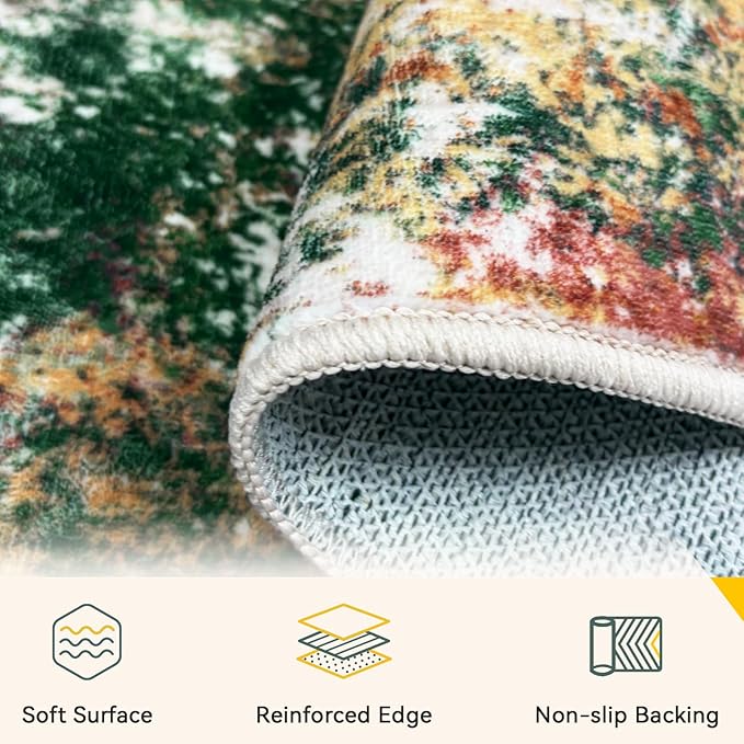 Washable Area Rugs 5'x8' Non-Slip Modern Abstract Soft - Image 4