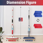 Spray Mop for Floor Cleaning, 2 Pack with Refillable Bottles & Pads