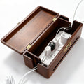 Solid Wood Cable Management Box with Combination Lock, Power Strip Cover to Help Limit Child Access, Large Cord Hider for Desks, TV Stands & Home Offices