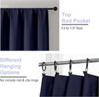 Simplebrand Ava Navy Blue Blackout Extra Long 10ft Curtains - Image 4