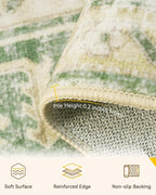 RELEANY Area Rugs 10'x14' Washable Non-Slip, Floral Vintage Distress Print - Image 5