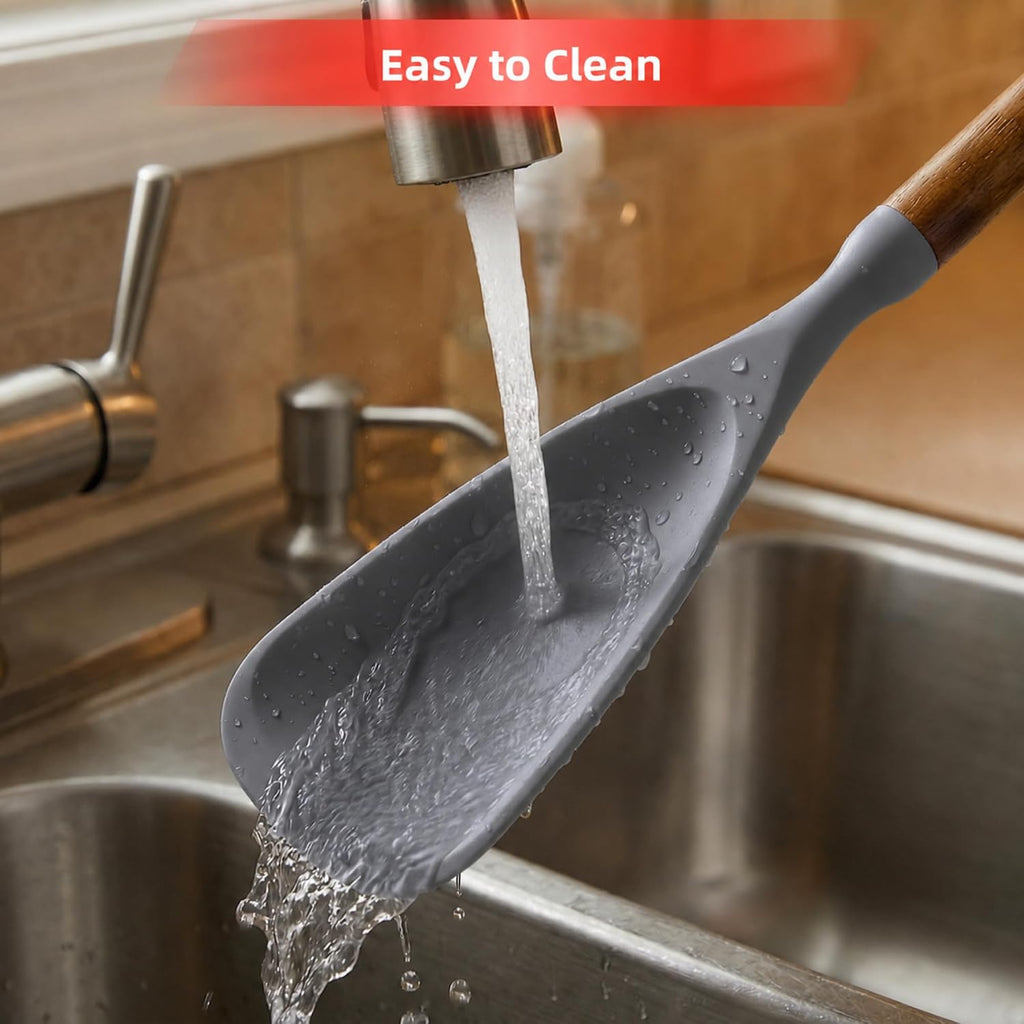 Silicone Cooking Spoon Spatula for Nonstick Cookware,Heat Resistant,12.8"