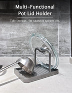 Anti-Rust Metal Spoon Rest with Lid Holder While Cooking, Grey