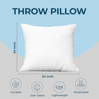Utopia Bedding Throw Pillows – 24 x 24 Inches Down Alternative Pillows - Image 4