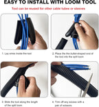 25FT - 1/2 Inch Split Wire Loom with Installation Tool - Black