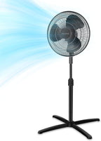 PELONIS 18" 5-Blade Adjustable Oscillating Pedestal Fan with Remote, Black