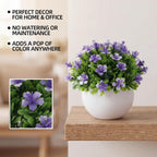 6 Pack Small Artificial Flowers in Pots, Realistic Faux Fake Potted Plants