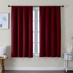 Simplebrand Ava Burgundy Short Blackout Curtains by Simplebrand