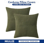 MIULEE Olive Green Decorative Euro Sham Pillow Covers 24x24 Inch - Image 6