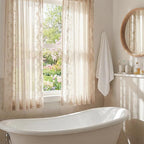 jinchan Evelyn Embroidered Linen Curtains 63 inch Floral Curtains - Image 5