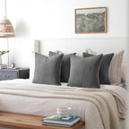 Topfinel Dark Grey Throw Pillow Covers Set of 4, Soft Velvet Modern - Image 5