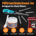 Grease Kit Compatible with KitchenAid Stand Mixer, 4 Oz Food Grade Grease & 4-in-1 Screwdriver Set with Spatula, Mixer Repair & Maintenance Kit, Reduces Gear Wear & Noise