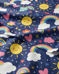 Kids Twin Size Rainbow Sky Bed Sheets - 3 Piece Kids Rainbow Sky Sheet Set