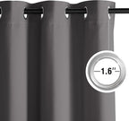 NICETOWN Blackout Curtains Grommet 2 Panels Grey Drapes 95Inches Long - Image 2
