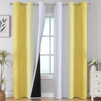 Estelar Textiler Yellow and Greyish White Gradient Room Darkening Blackout by ESTELARTEXTILER