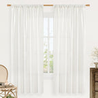 LAMIT Ivory White Linen Curtains 72 inches Long by LAMIT
