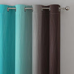 Estelar Textiler Brown and Teal Blackout Curtains 45 Inch Length, Light - Image 4