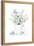Eucalyptus Bathroom Wall Decor, Wood Framed Botanical Wall Art 8x10 Inch