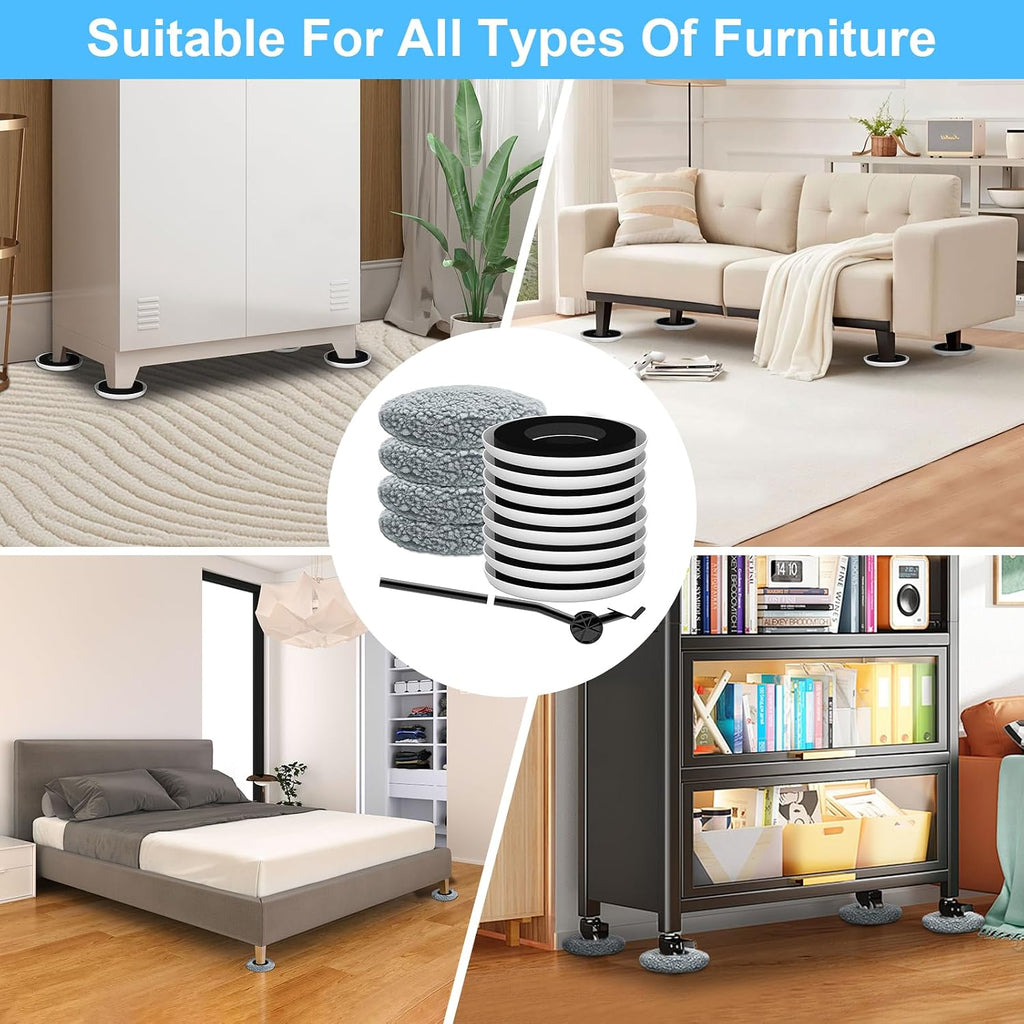 New Upgrade Furniture Sliders - Multi-Surface 3-in-1 Movers Sliders