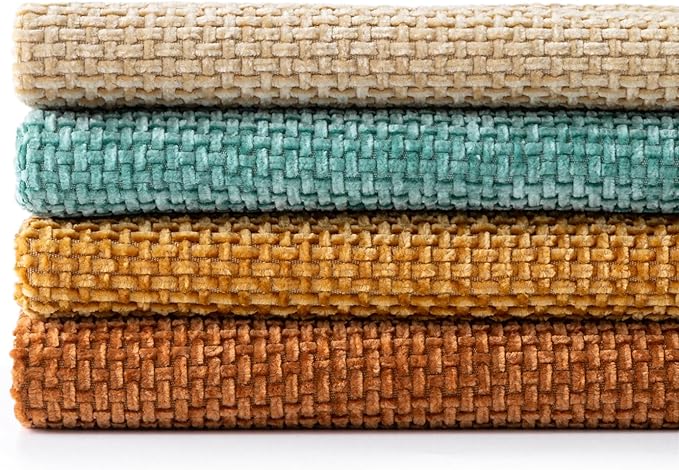 MIULEE Pack of 4 Orange/Teal Couch Throw Pillow Covers 20x20 Inch Yellow Green - Image 7