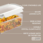 Bentgo Pantry - 22-Piece Airtight Food Storage Containers, Clear and Stackable Kitchen and Pantry Organization Set, Locking Lids for Freshness, Bonus Cereal Lid & Scoop, BPA-Free Plastic (Snow)