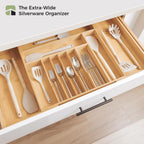 Silverware & Utensil Drawer Organizer, 18.5-33 in, Bamboo