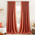 MIULEE Back Tab Burnt Orange Blackout Curtains 96 Inch Long 2 Panels Set by MIULEE