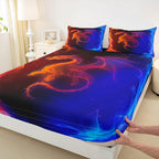 Erosebridal Dragon Bedding Set Nebula Fitted Sheet Queen Size Mysterious