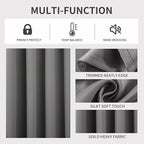 Joydeco Light Grey Custom Solid Single Blackout Curtain - Image 4